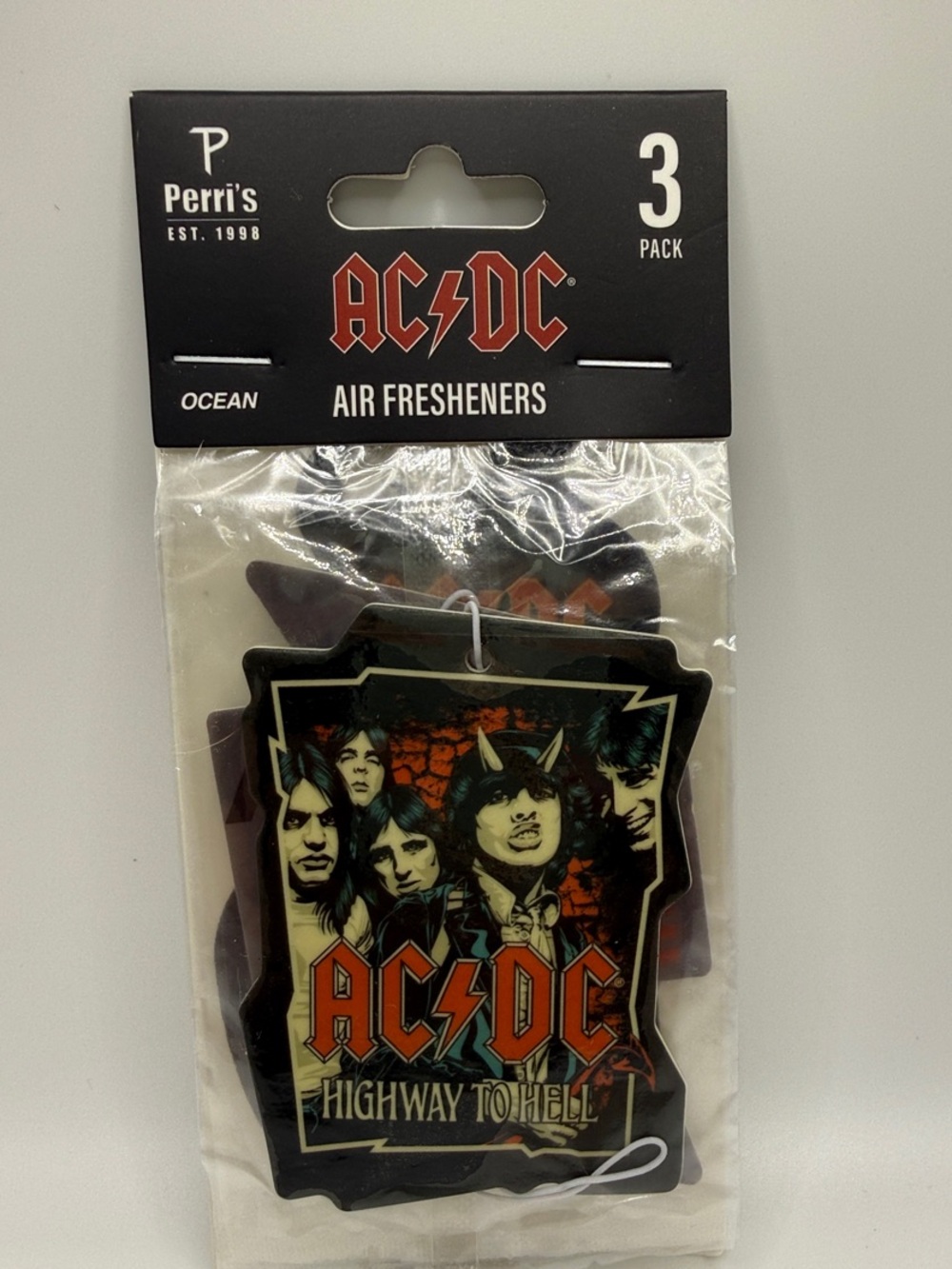 AC/DC Black and Red Highway to Hell Hanging Air Fresheners - Pack of 3 Ocean